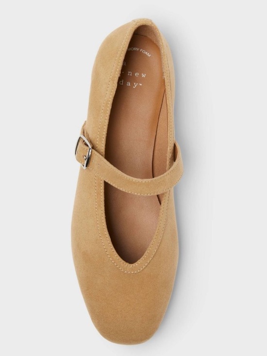 a new day Shoes - a new day Tan Suede Mary Jane Flats with Buckle Strap Various Sizes
